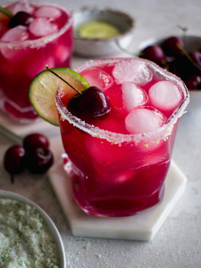 cropped cherry vodka sour recipe up close blog edit