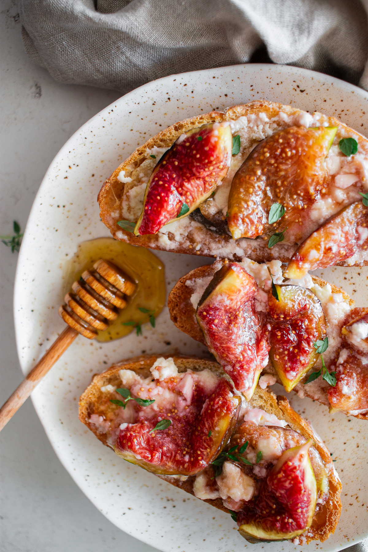 Closeup of baked feta recipe.