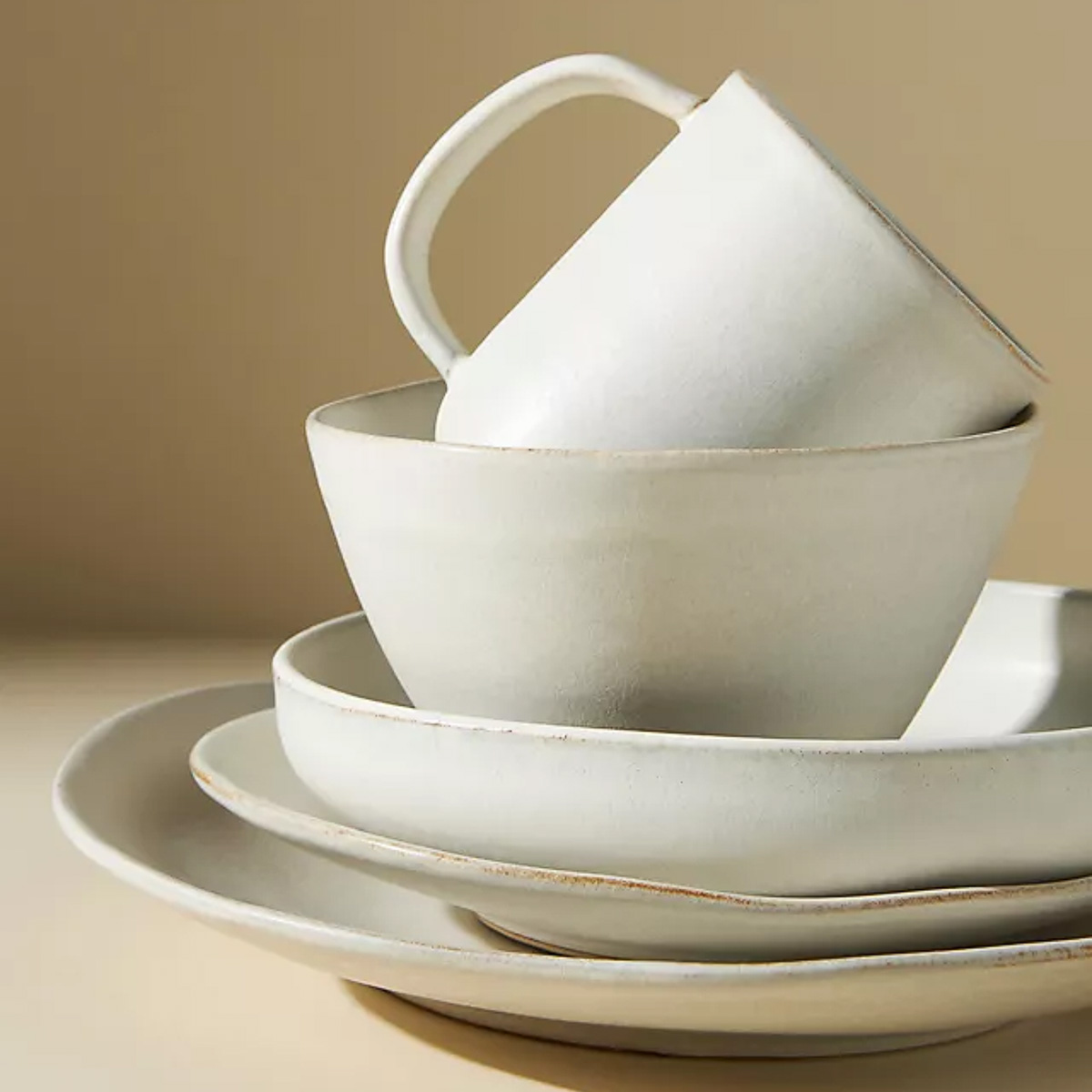 white stoneware dishes